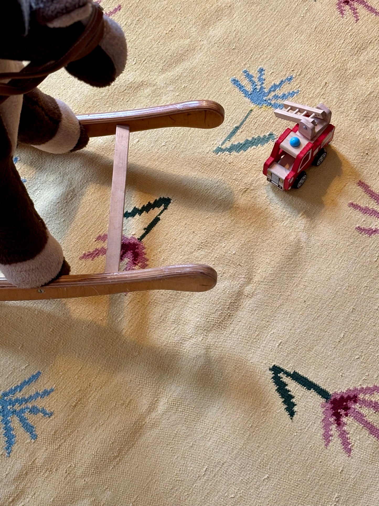 Sparrow and Grass, 'Wild Flowers Rug in Yellow'