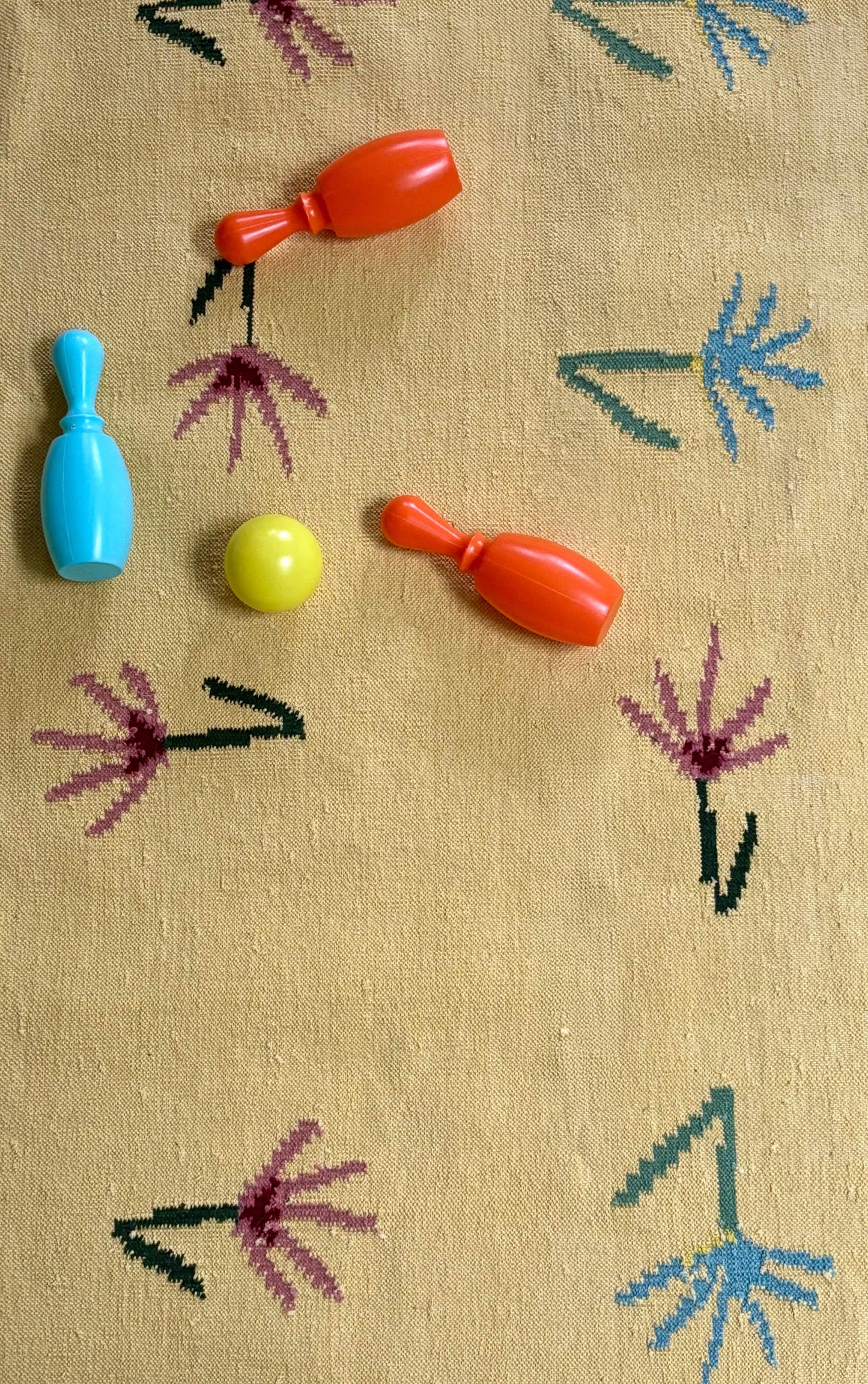 Sparrow and Grass, 'Wild Flowers Rug in Yellow'