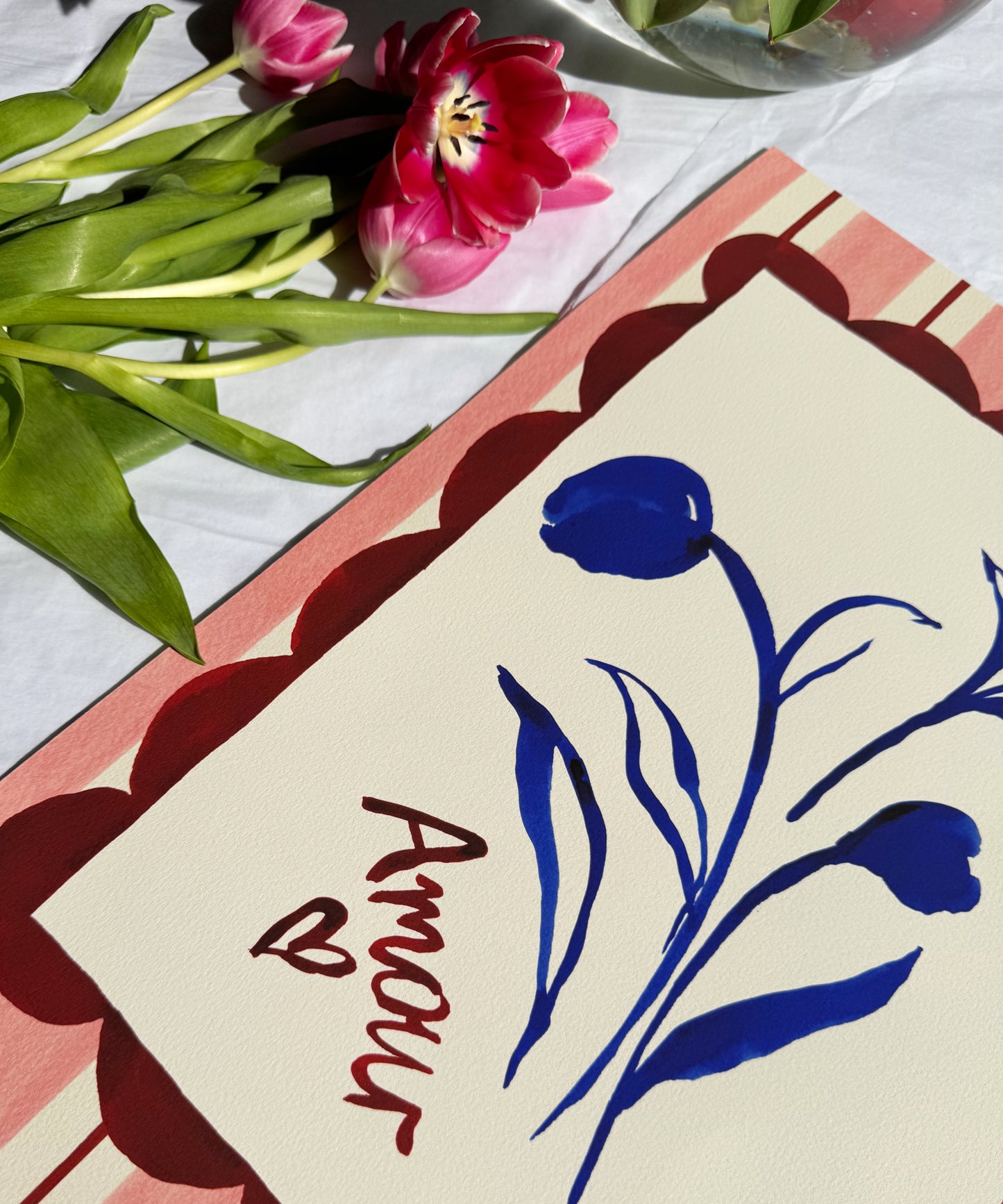 The Good Life Home, Love (Amour)- French Floral Love Art Print