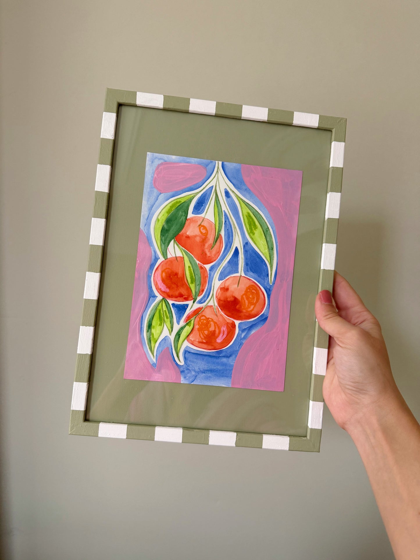 Mia Cathcart, 'Oranges (Green Checkered)' 2025