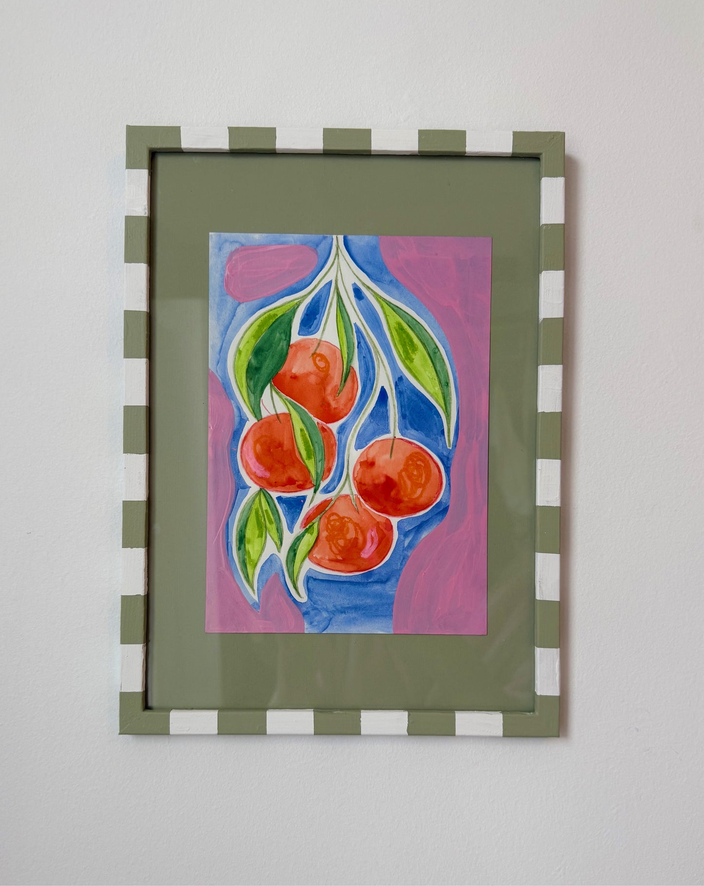 Mia Cathcart, 'Oranges (Green Checkered)' 2025