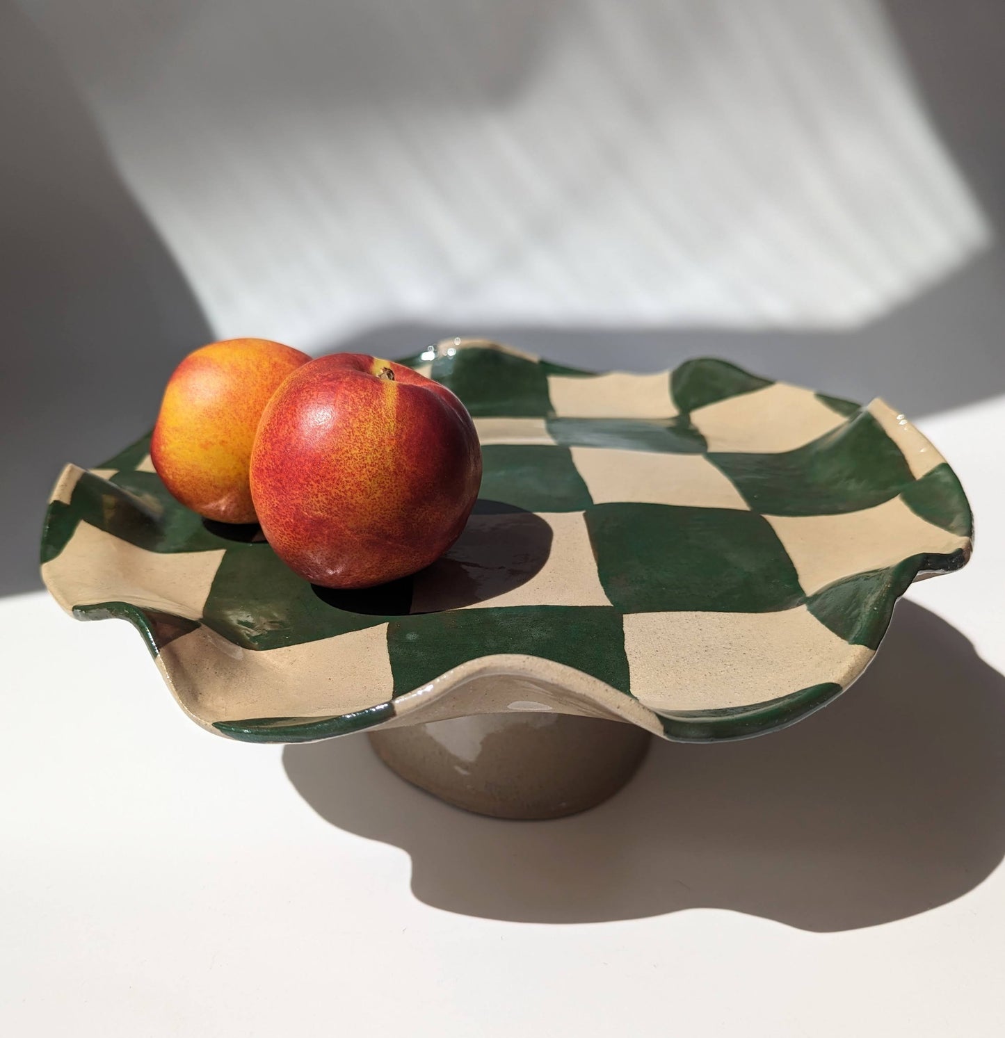 Rosie Gore, Green Wavy Check Pedestal