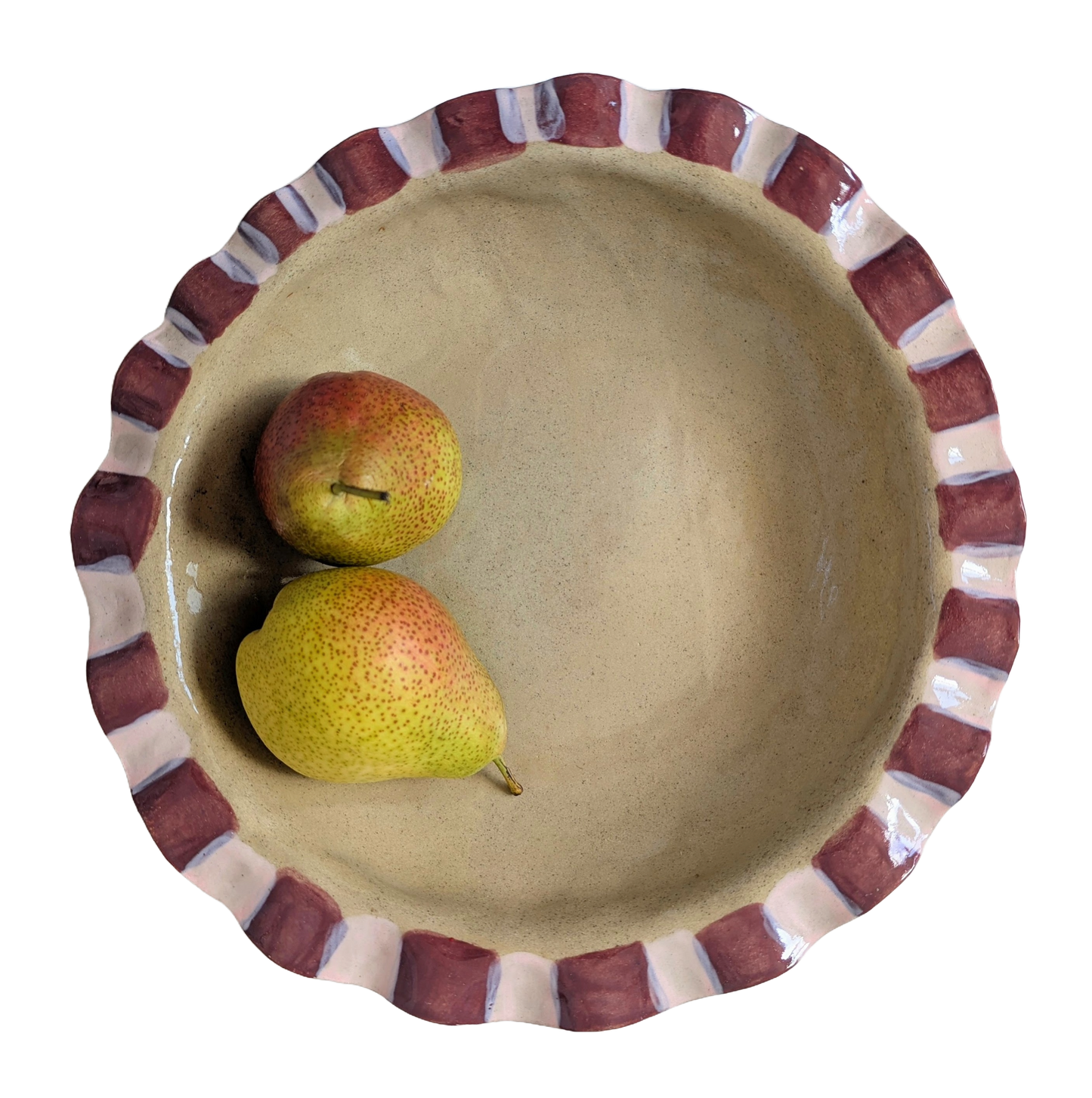 Rosie Gore, Baby Pink & Burgundy Frill Serving Bowl