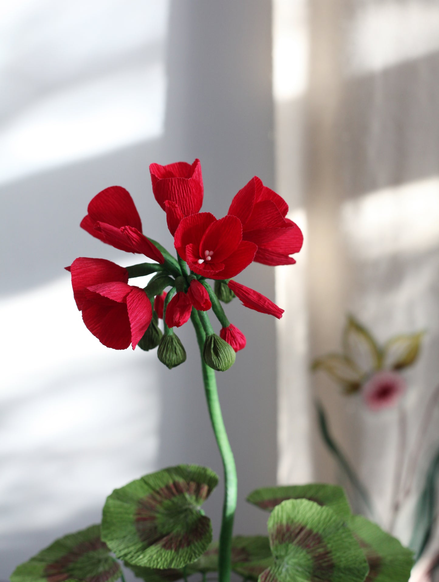 Blooms by Beam Small Crimson Paper Flower Geranium