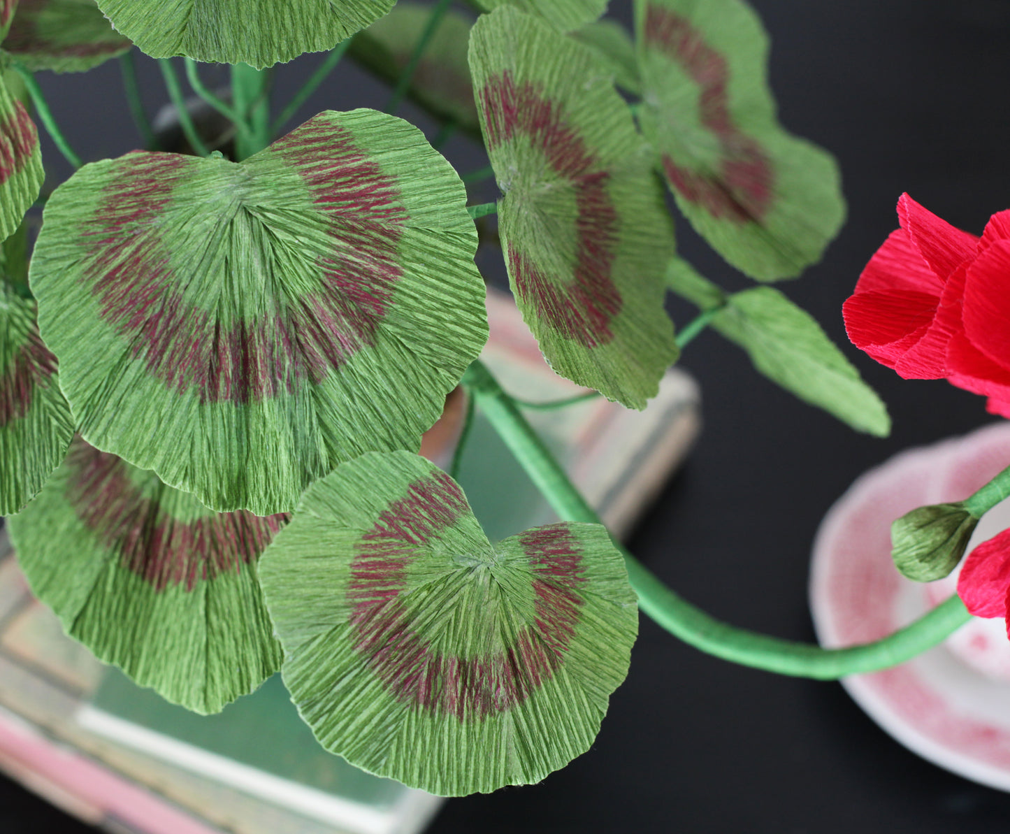 Blooms by Beam Small Crimson Paper Flower Geranium