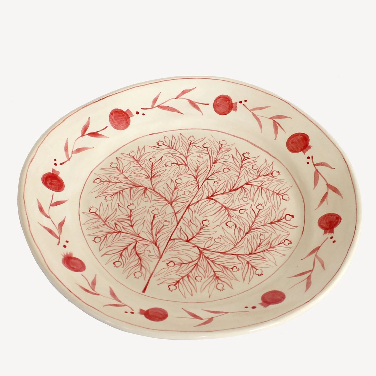 Rosanna Corfe, Hand-Painted Pomegranate Large Plate - Red