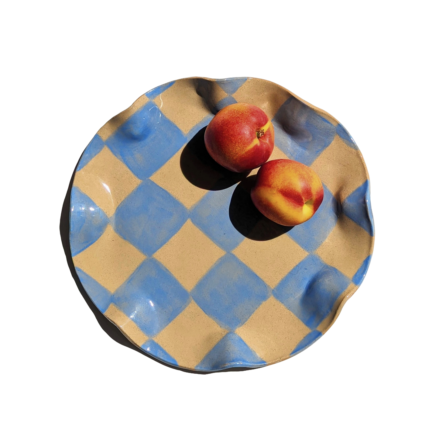Rosie Gore, Baby Blue Check Wavy Serving Platter