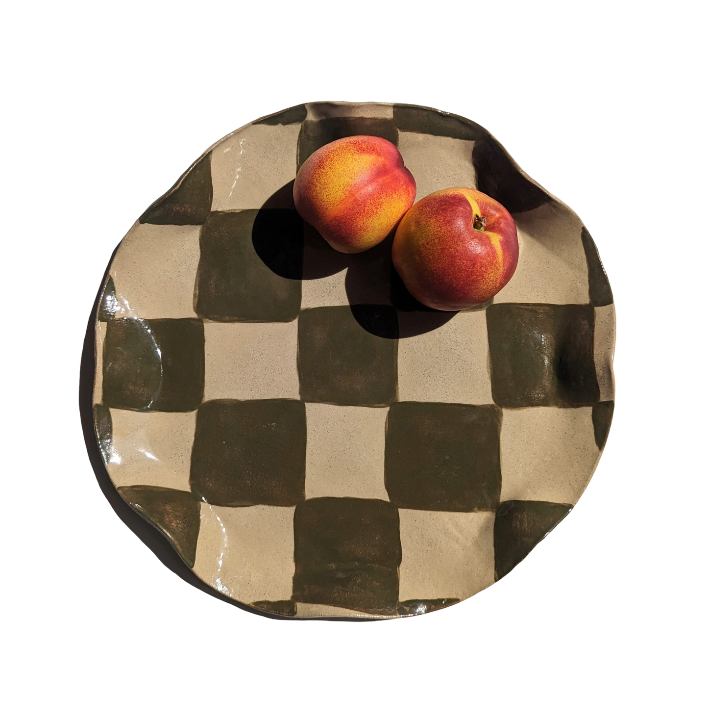 Rosie Gore, Green Wavy Check Serving Platter