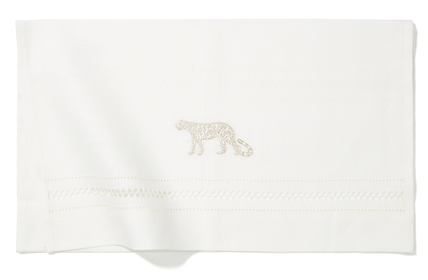Volga Linen, Hand Towel Diamond Stitch Leopard