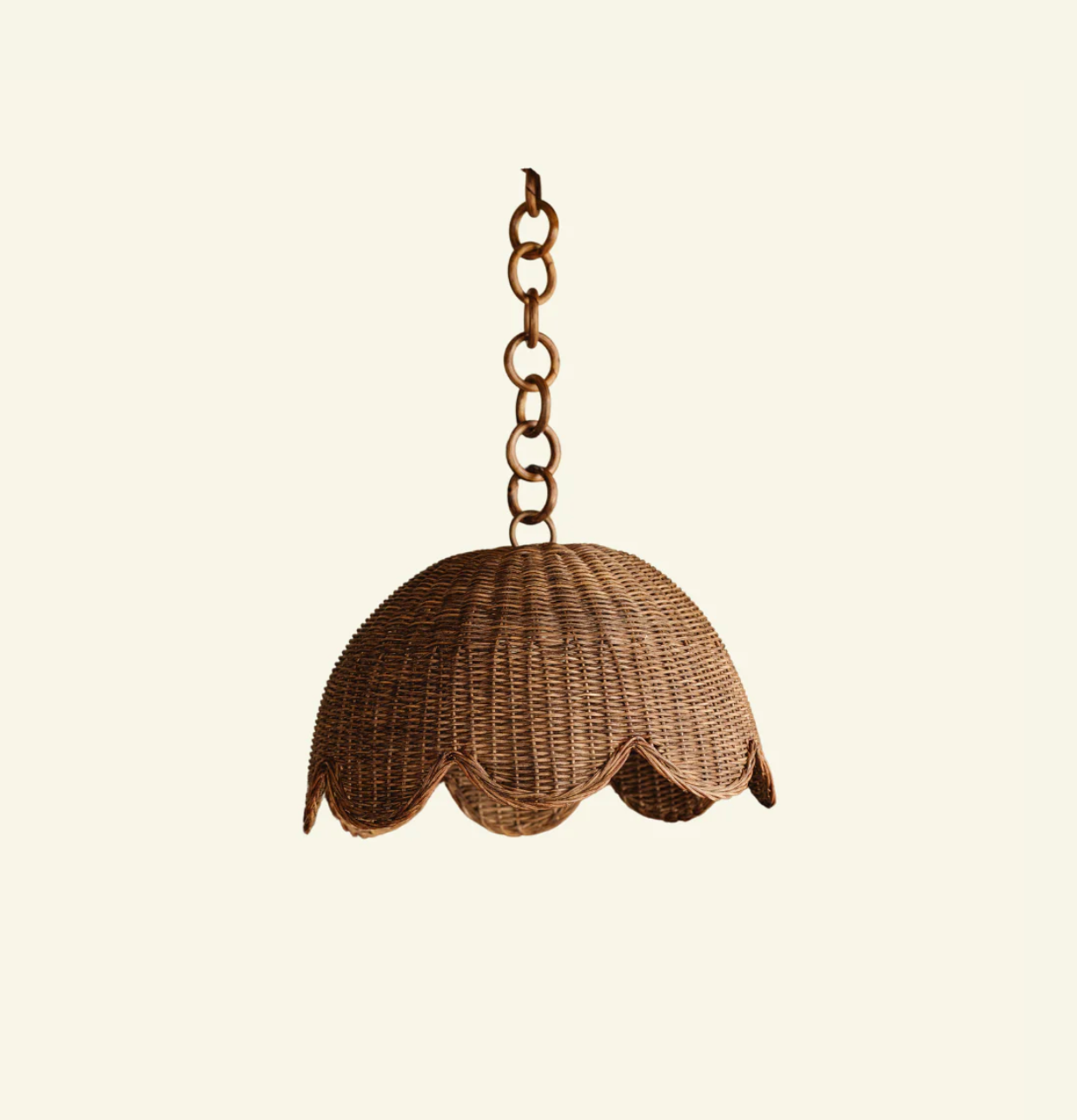 Hastshilp Etta Scalloped Pendant Shade Medium (Teak)