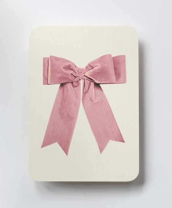 Baby Pink Velvet Bow Greeting Card