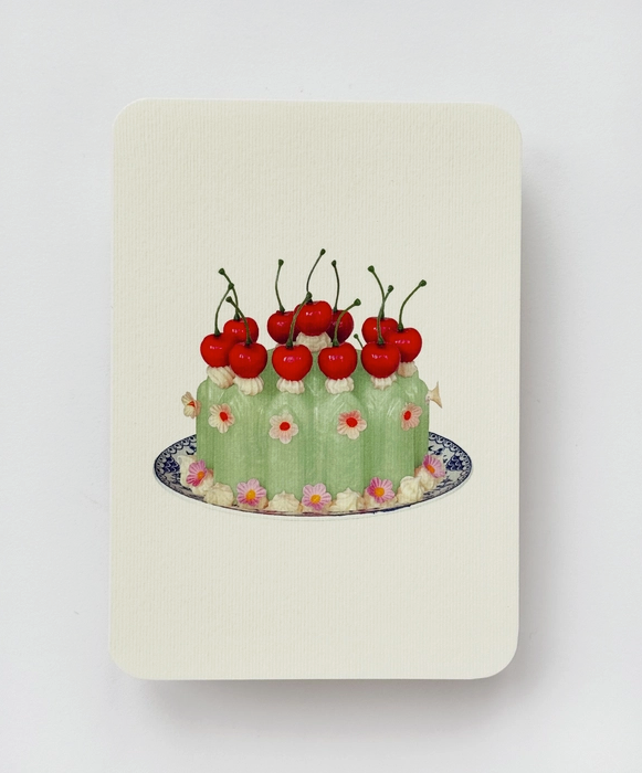 Chartreuse Cream Blancmange Greeting Card