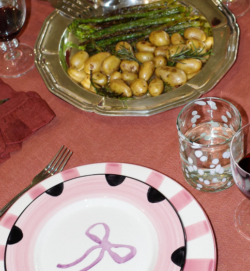 Actos Pink Bow Dessert Plate