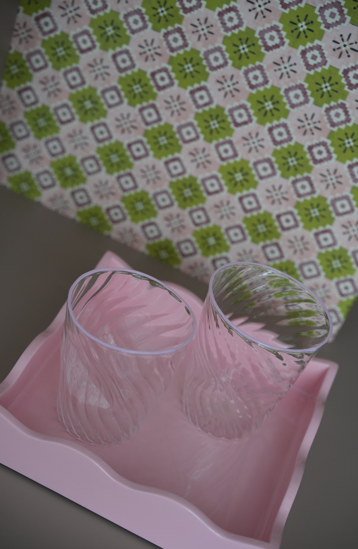 Allegra Tray and Adrienne Tumbler Pink Set