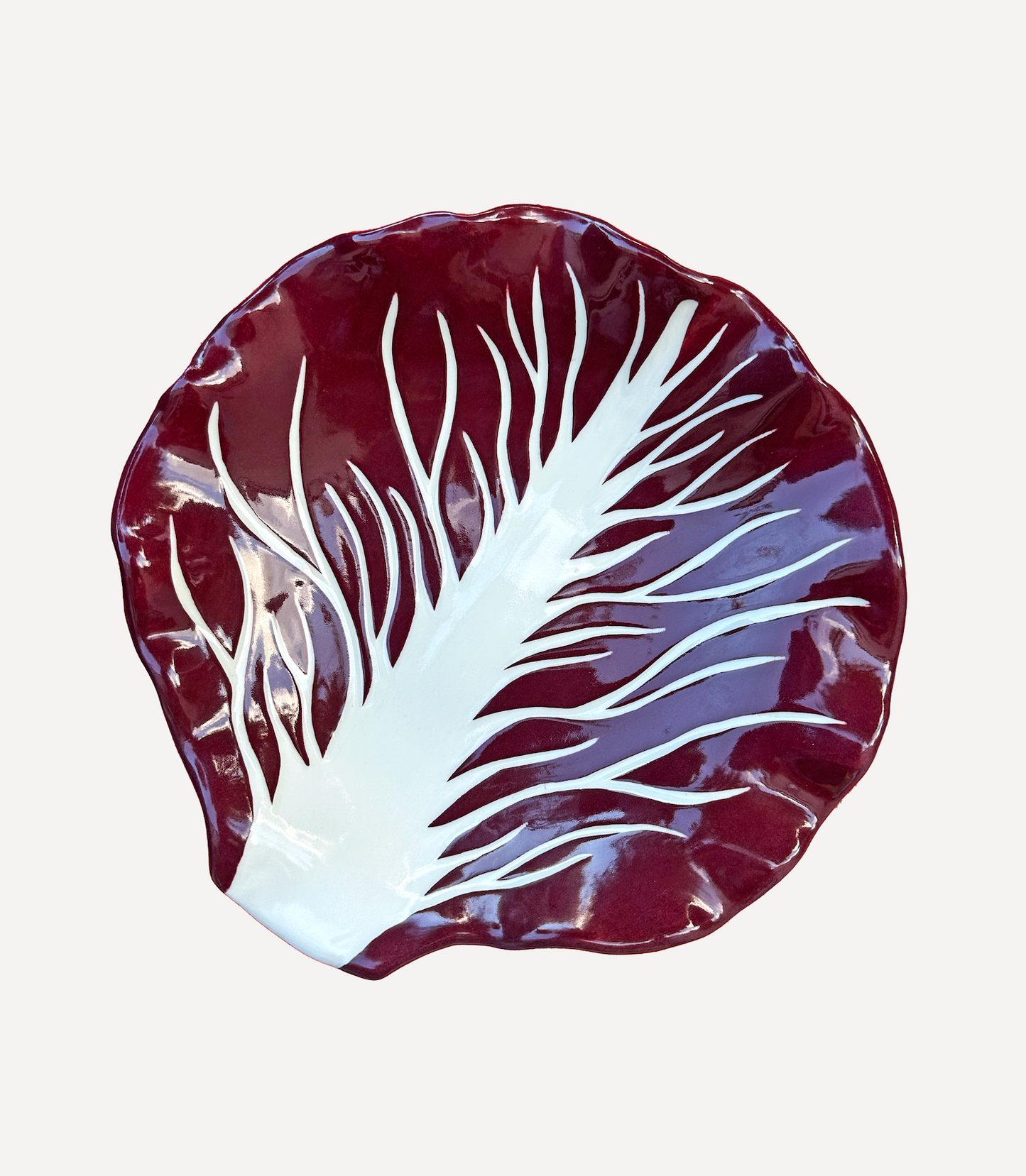 Minnie Mae-Stott, Radicchio Leaf Serving Bowl in Verona Red