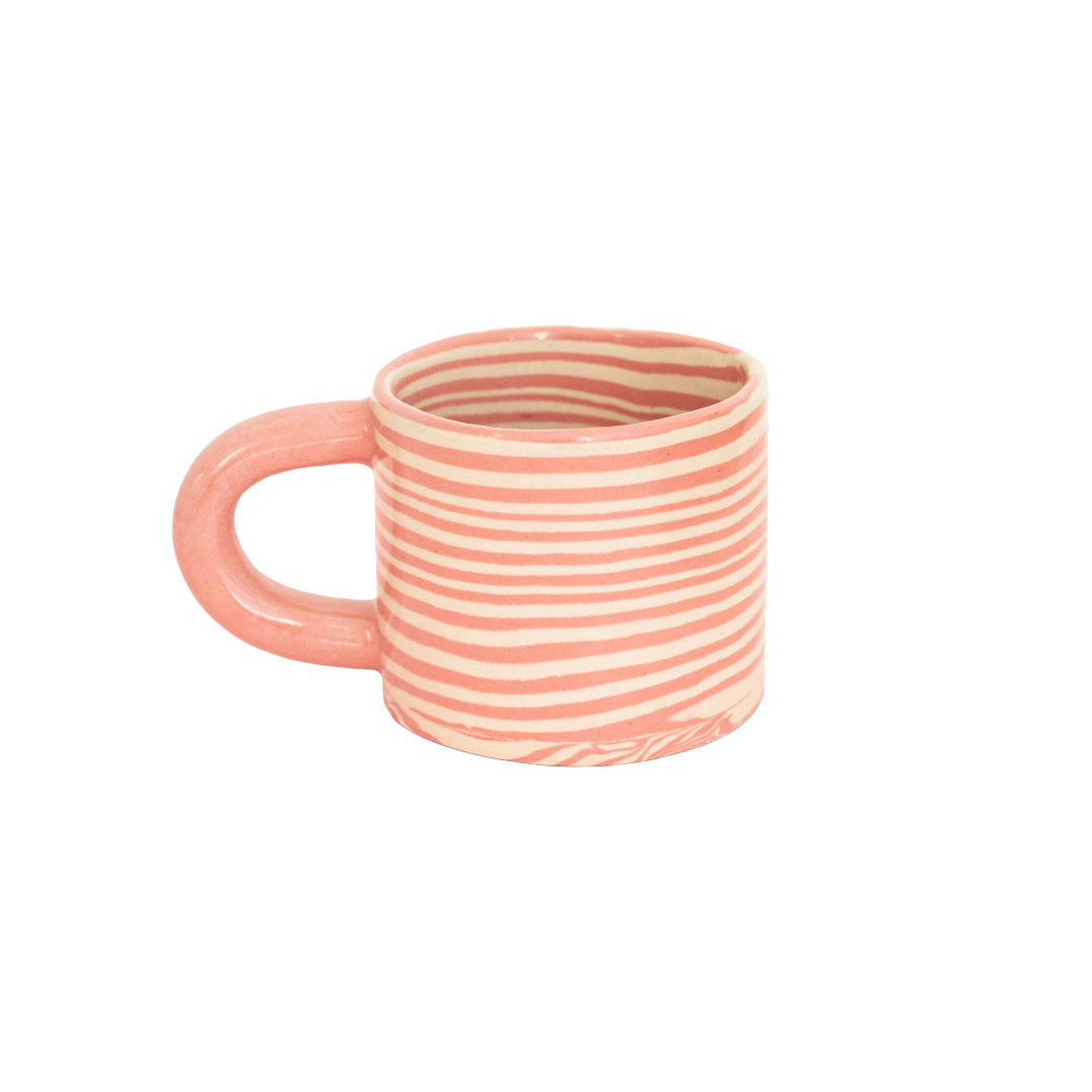 Plop Pottery, Pink Striped Mug
