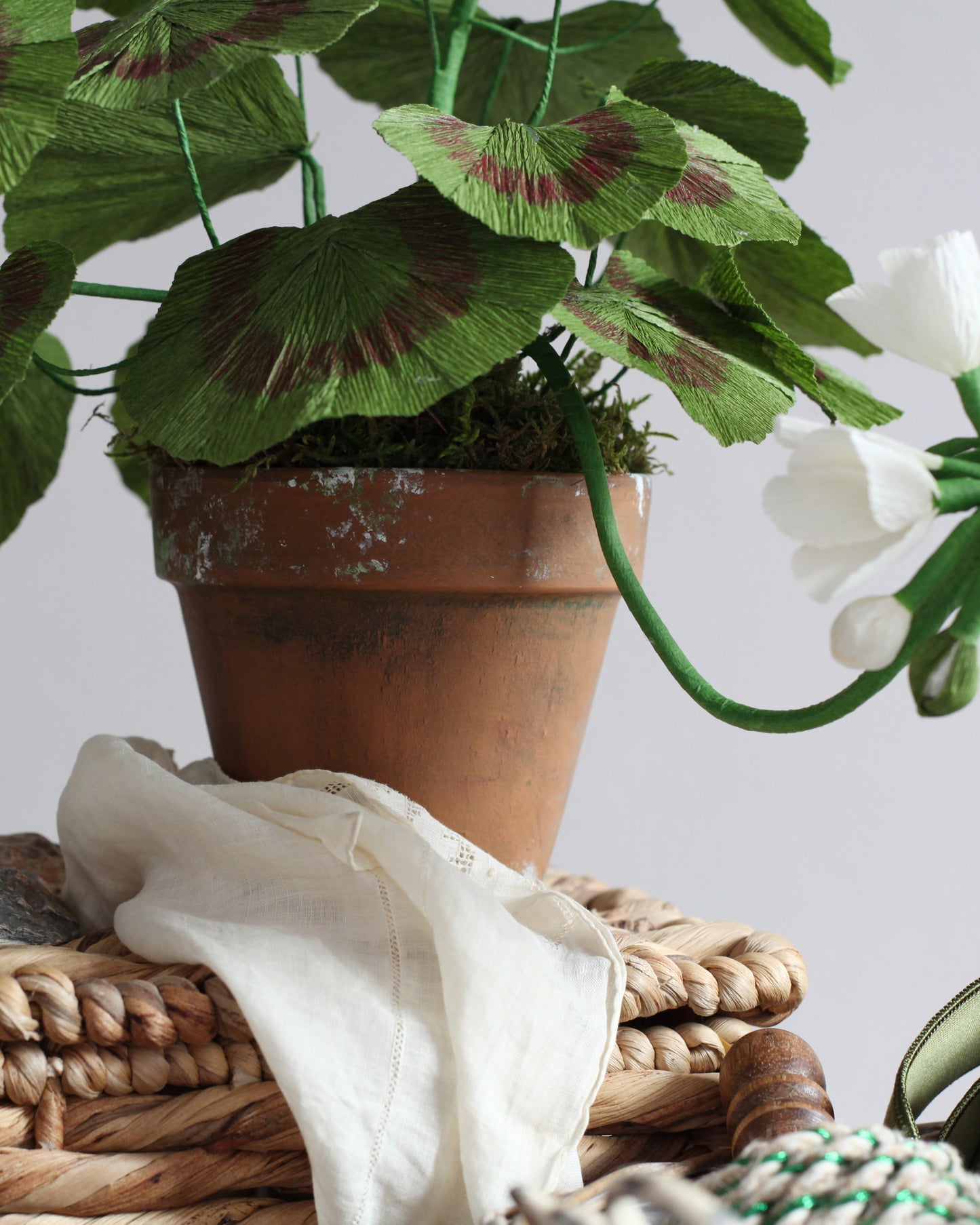 Blooms by Beam Standard White Paper Flower Geranium