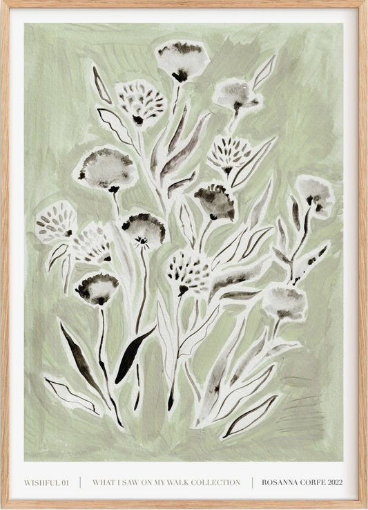 Rosanna Corfe, ‘Wishful' Green Floral Art Print