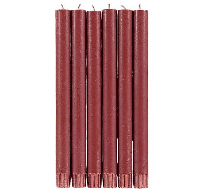 Set of 6 Red Candles