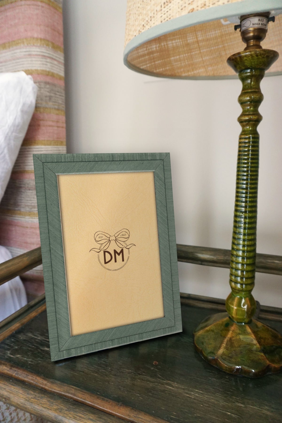 Marquetry Frame in Teal