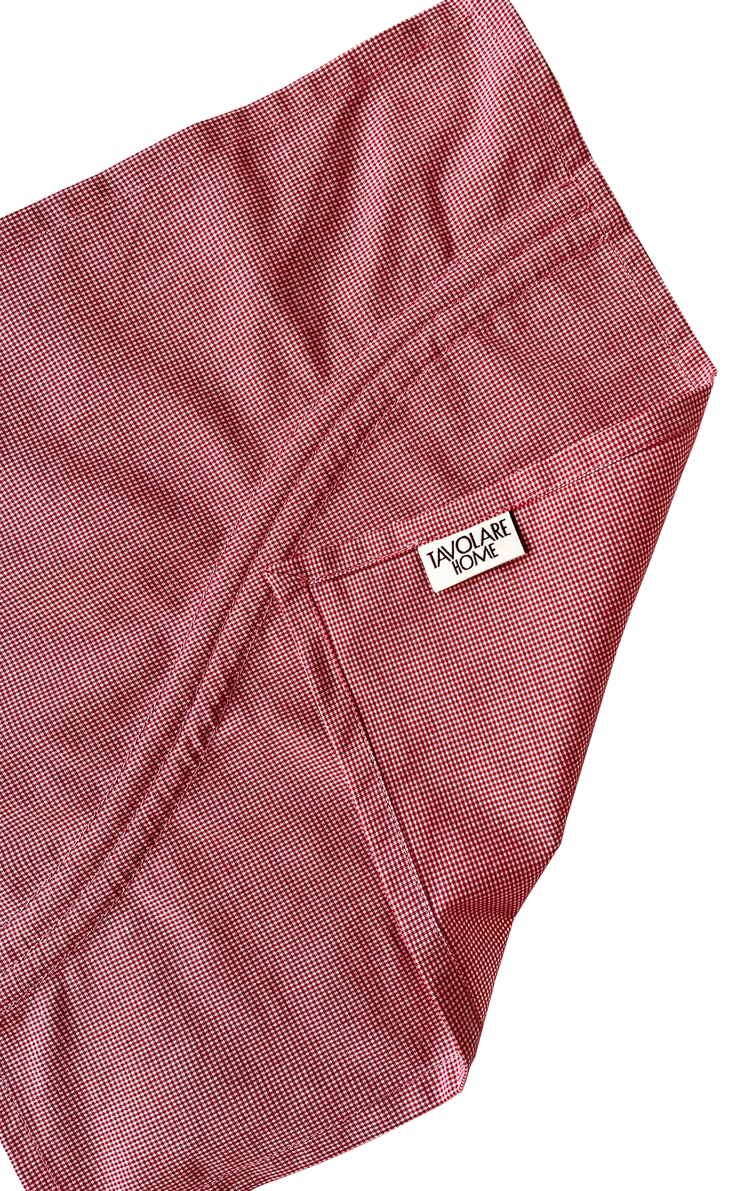 Tavolare, Eloisa Red Mini-Check Cotton Napkins with Pleating Channels