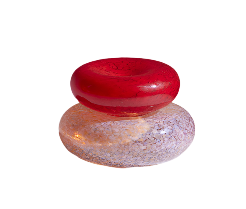 CURIO X DM, 'Pebble Stack Red and Peach Opaline'