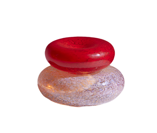 CURIO X DM, 'Pebble Stack Red and Peach Opaline'