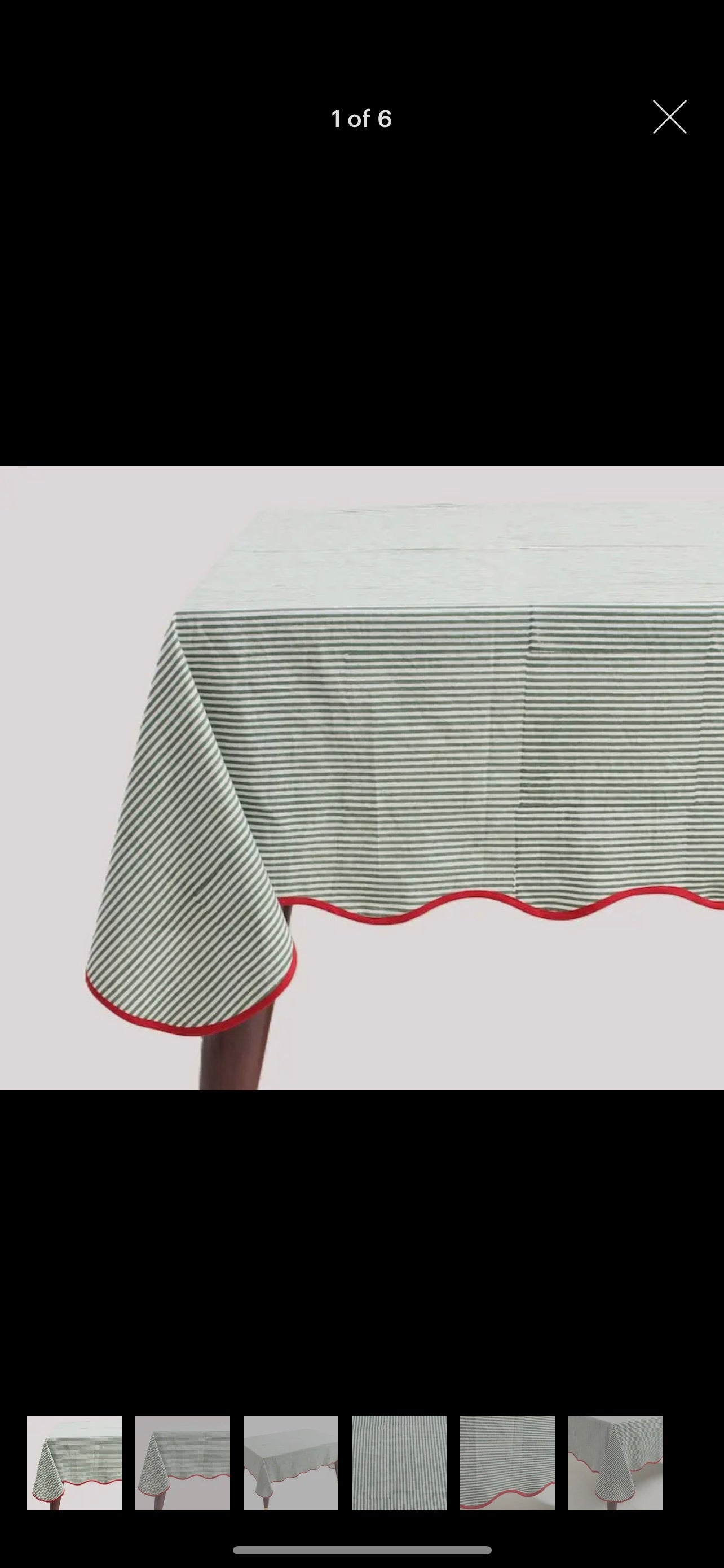 Green Stripe within Red Piping Indian Tablecloth