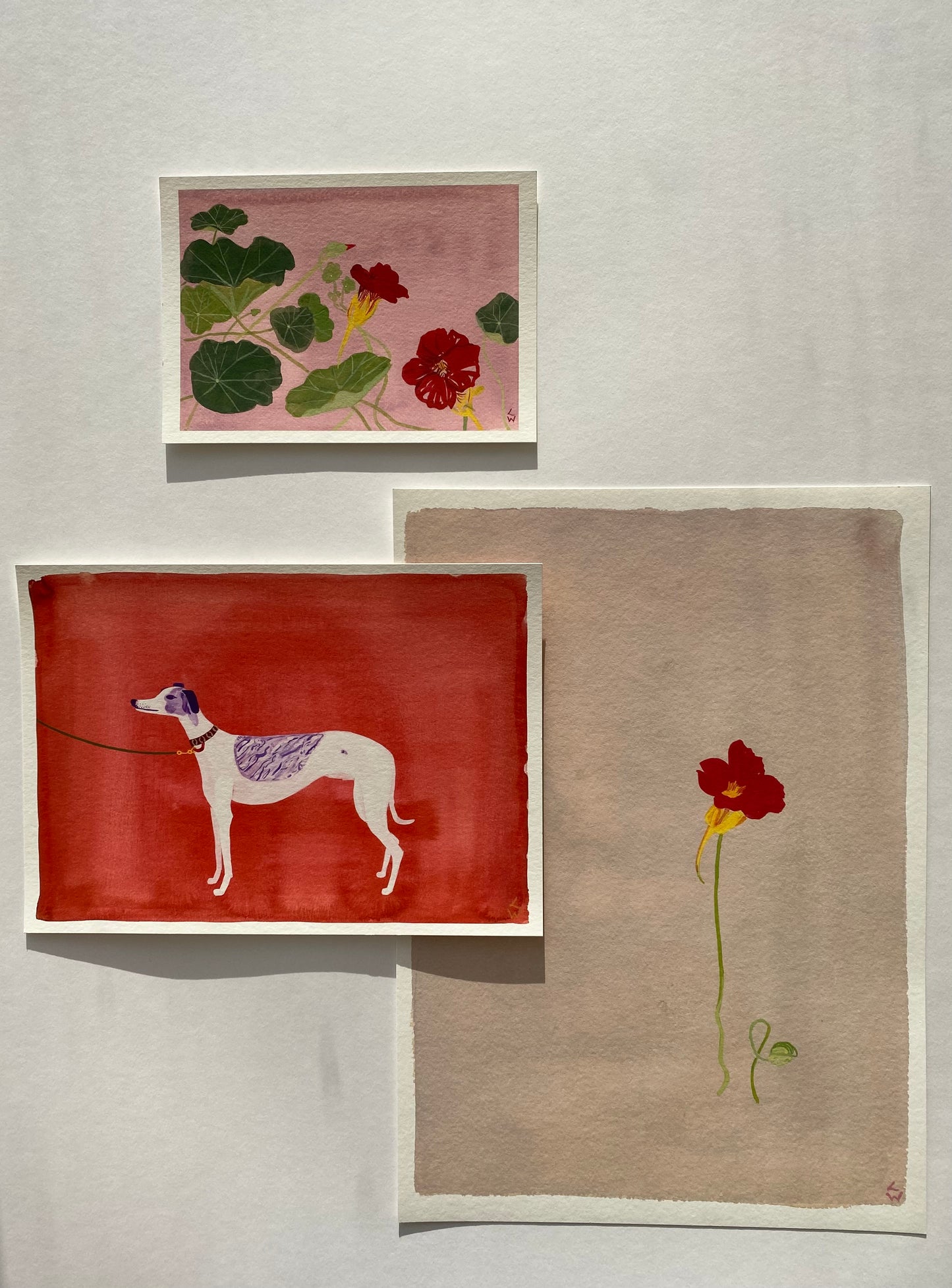 Lucy Wayne, ‘Whippet walk red’