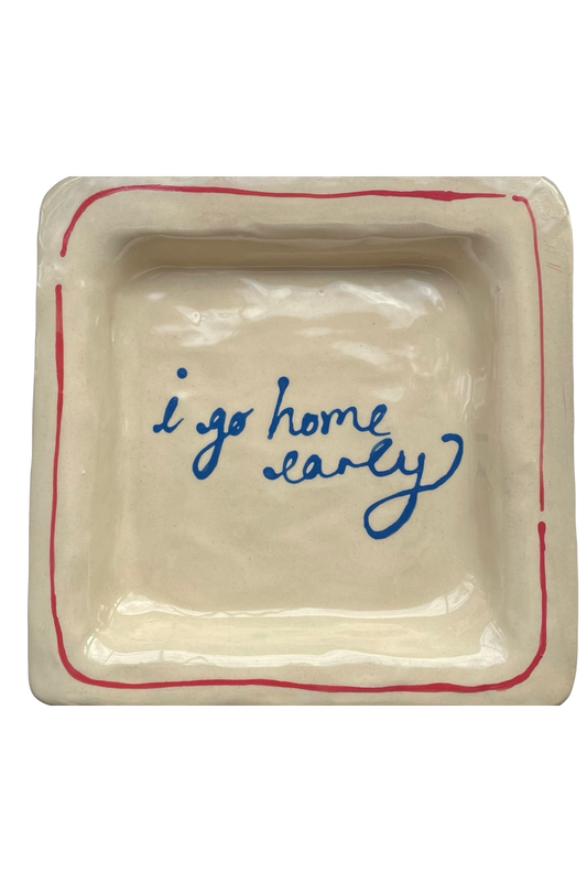 L&Clay I Go Home EarlyTrinket Tray Red and Blue