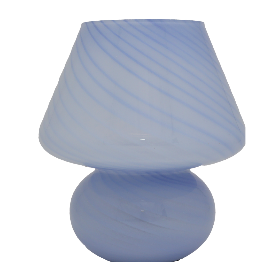 Pre-order, Large Mushroom Glass Lamp in Blue