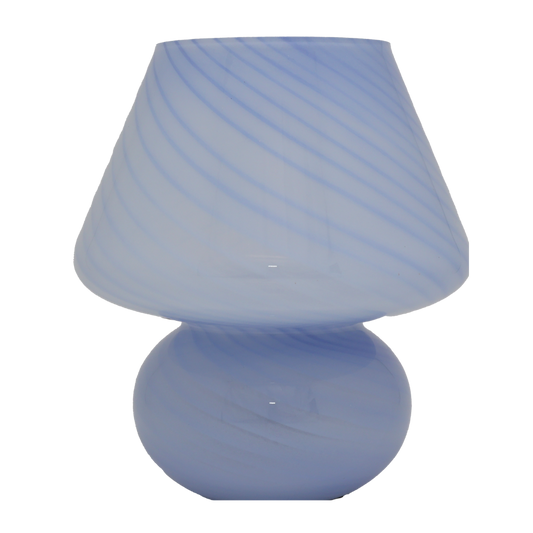 Pre-order, Large Mushroom Glass Lamp in Blue