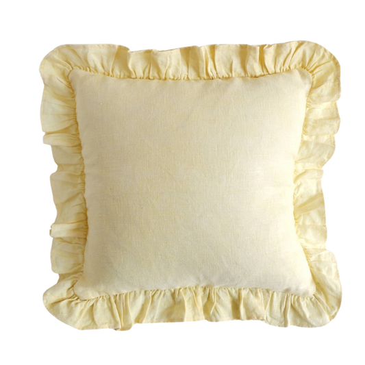 Eldorado, Ruffle Cushion in Yellow