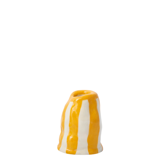 Hodge Pots, 'Orange Candy Stripe Candle Holder'