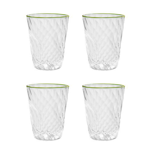 The Adrienne Murano Tumbler in Green, Set of Four