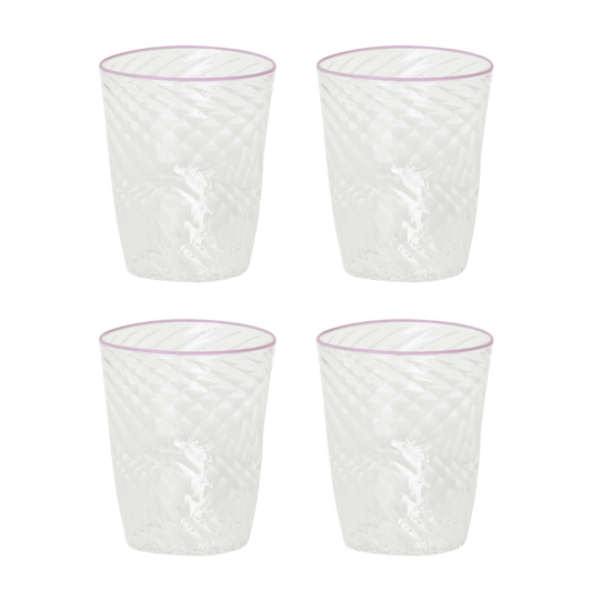The Adrienne Murano Tumbler in Pink, Set of Four