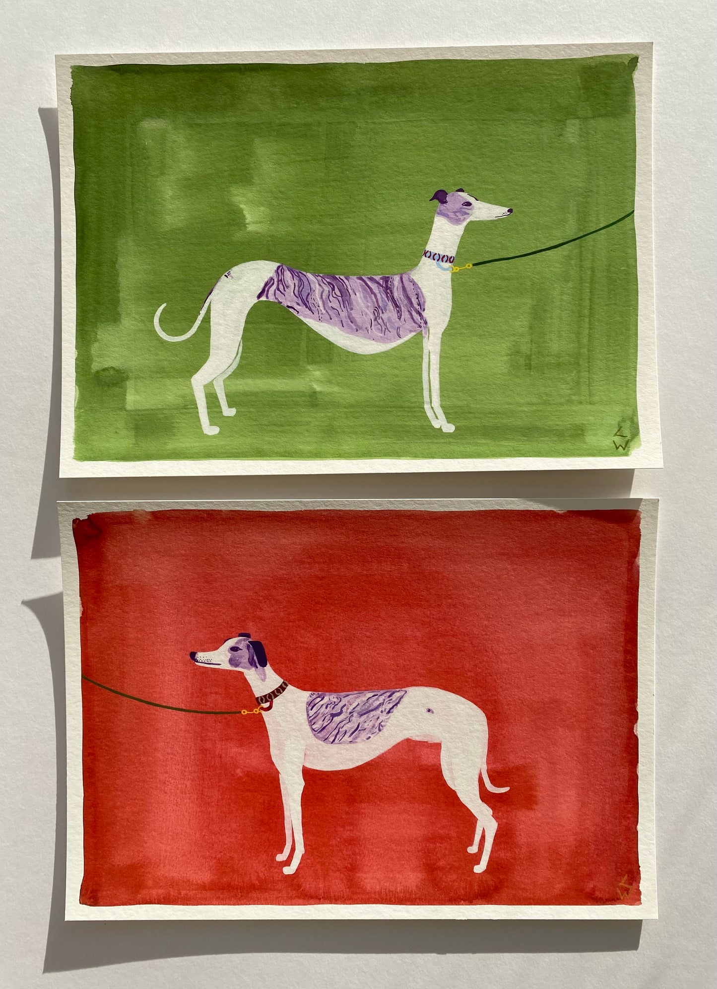 Lucy Wayne, ‘Whippet walk red’