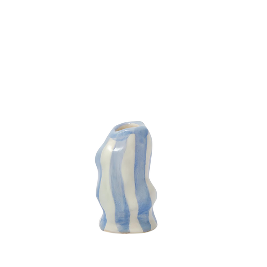 Hodge Pots, 'Light Lavender Candy Stripe Candle Holder'