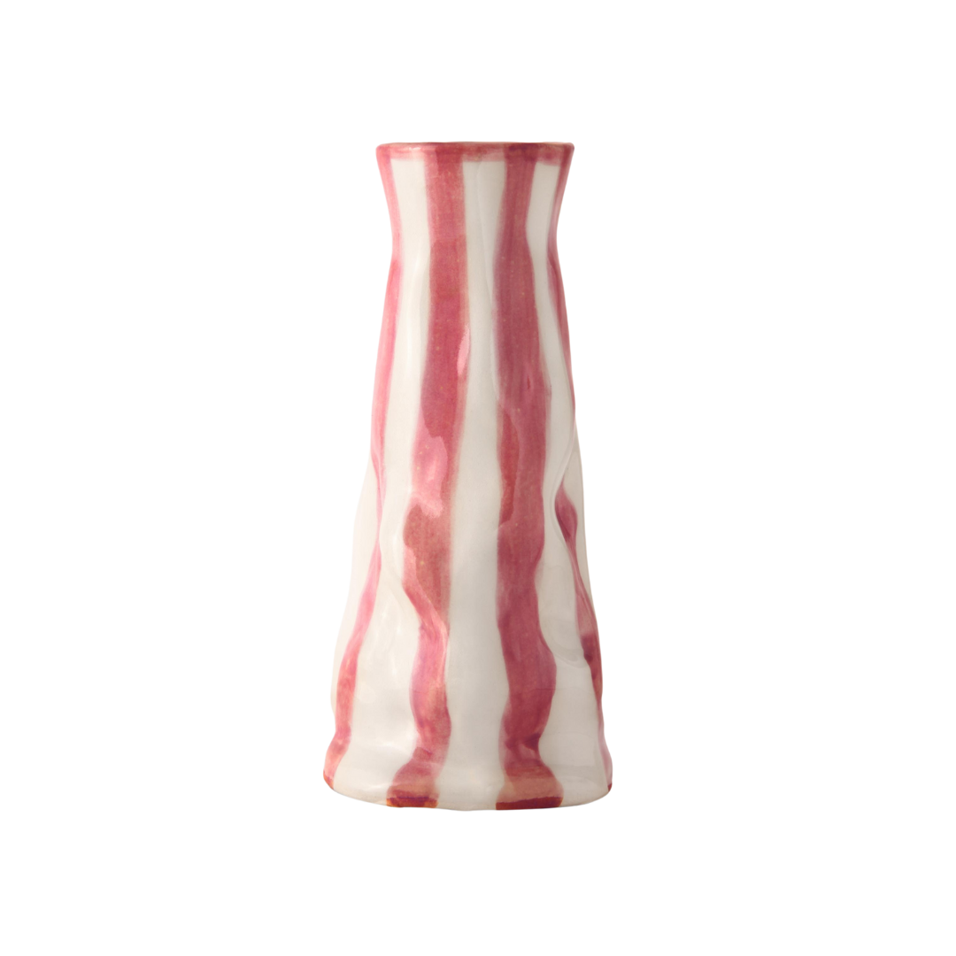 Hodge Pots, 'Ruby Candy Stripe Vase'