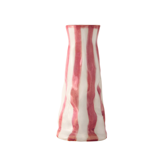 Hodge Pots, 'Ruby Candy Stripe Vase'
