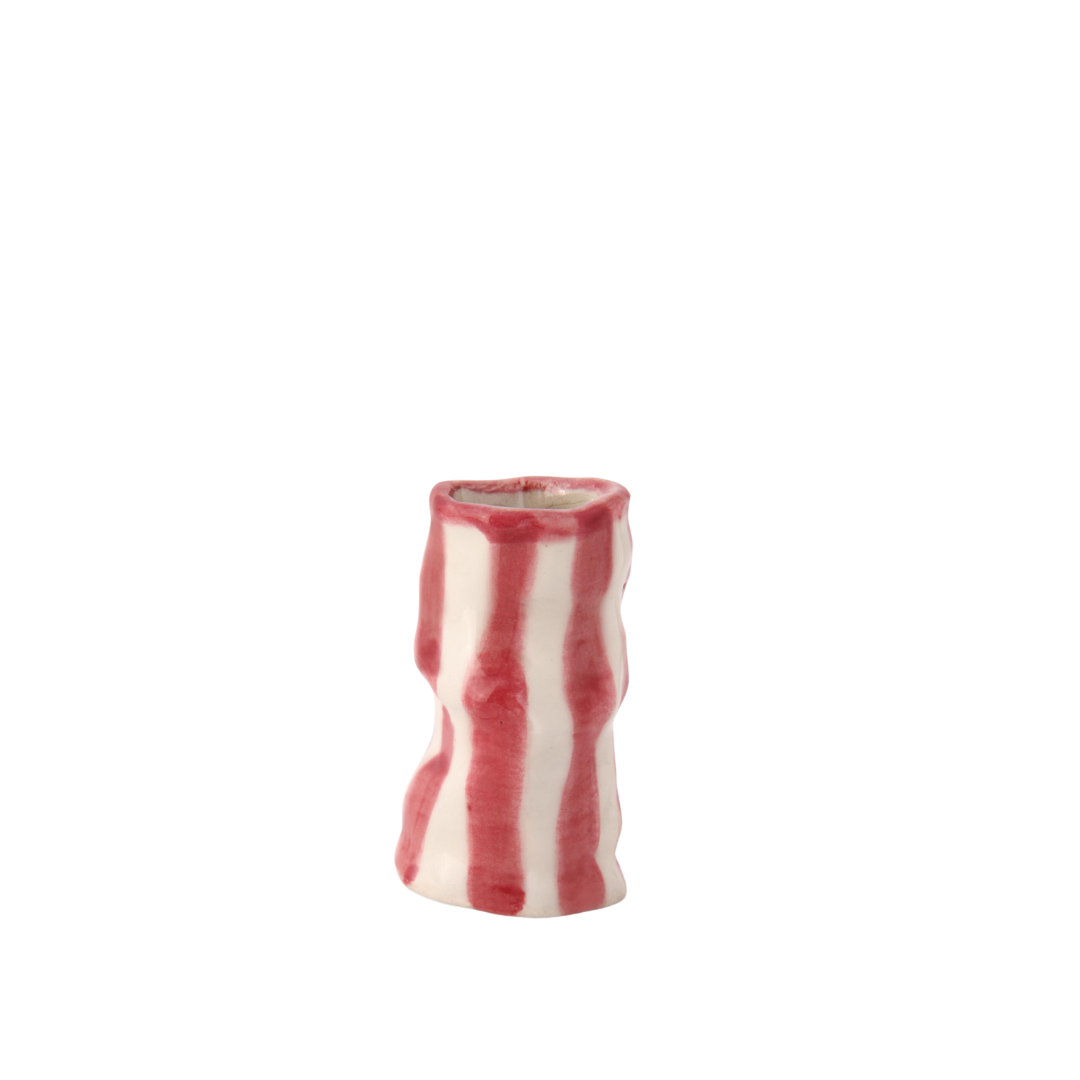 Hodge Pots, 'Ruby Candy Stripe Candle Holder'