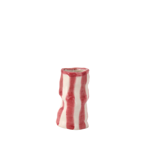 Hodge Pots, 'Ruby Candy Stripe Candle Holder'