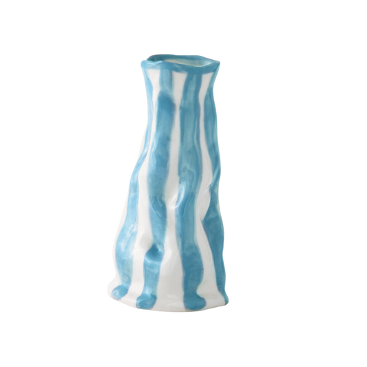 Hodge Pots, 'Turquoise Candy Stripe Vase'