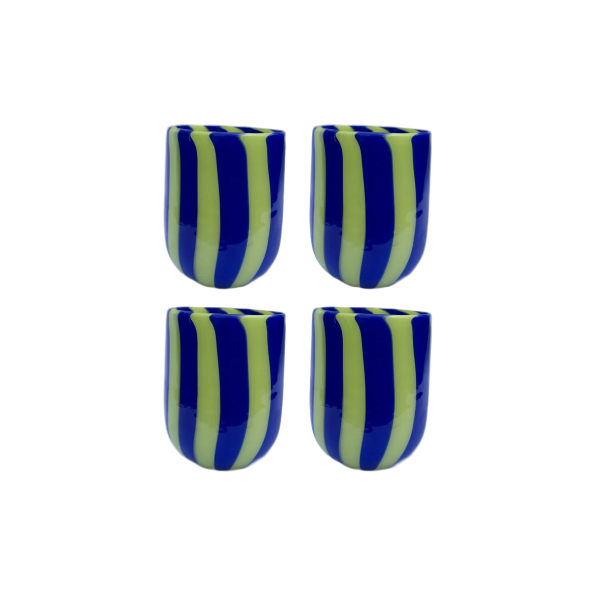 Set of Four Maxi Tumblers in Navy and Green