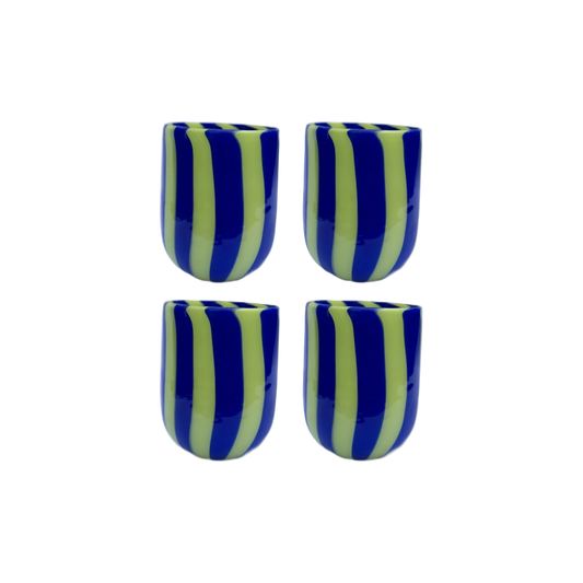 Set of Four Maxi Tumblers in Navy and Green