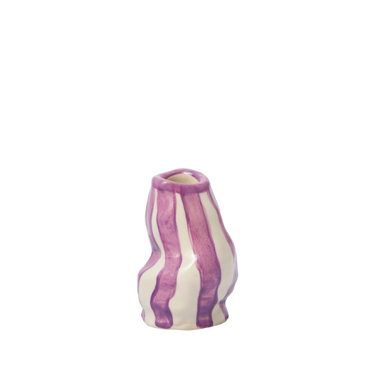 Hodge Pots, 'Violet Candy Stripe Candle Holder'