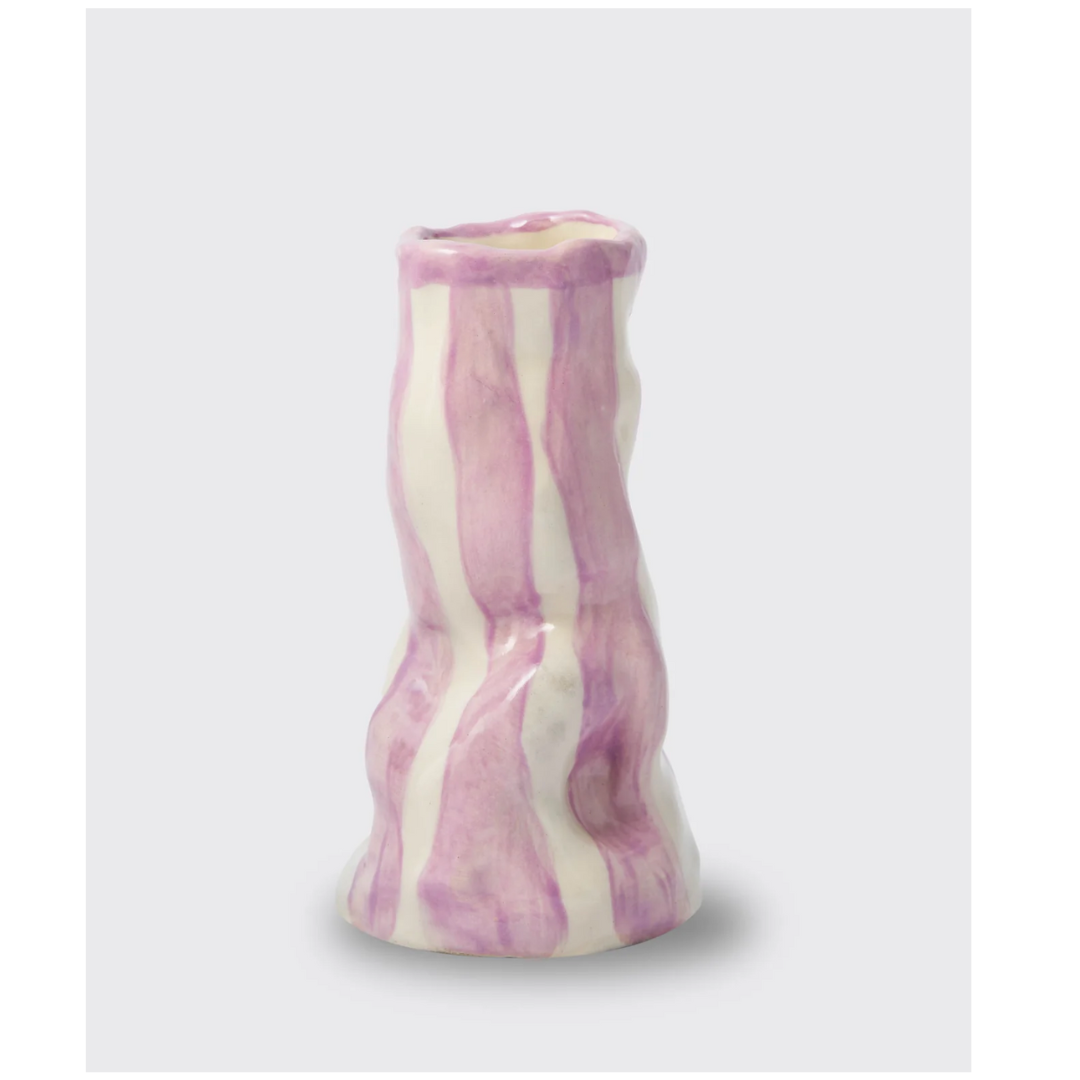 Hodge Pots, 'Violet Candy Stripe Vase'