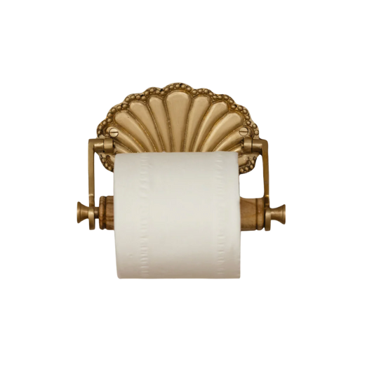 Hastshilp Shell Brass Toilet Roll Holder