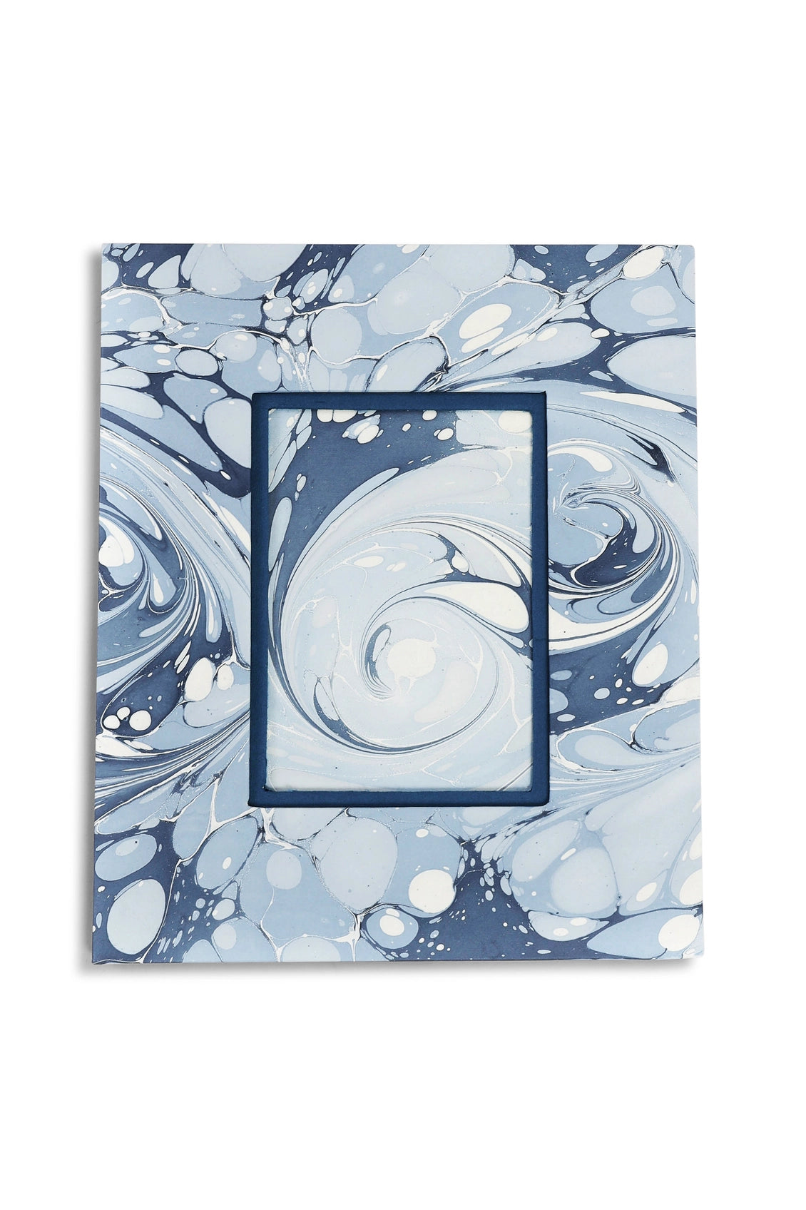 Hand-Marbled Blue Frame