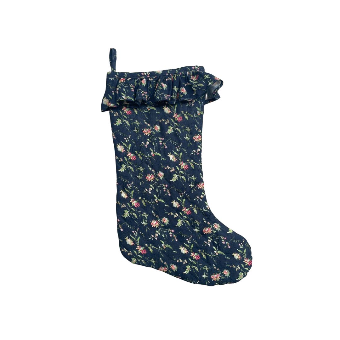 Print Sisters Midnight blooms Christmas stocking